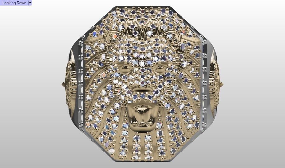 lion ring 3D print model_22