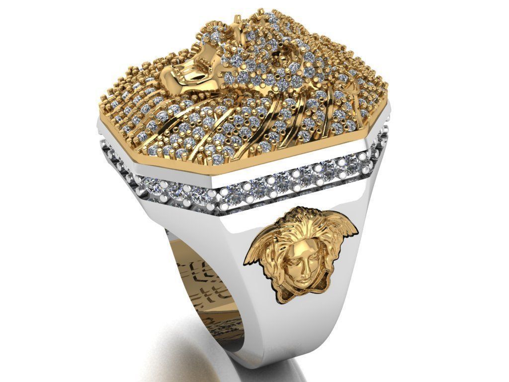 lion ring 3D print model_8