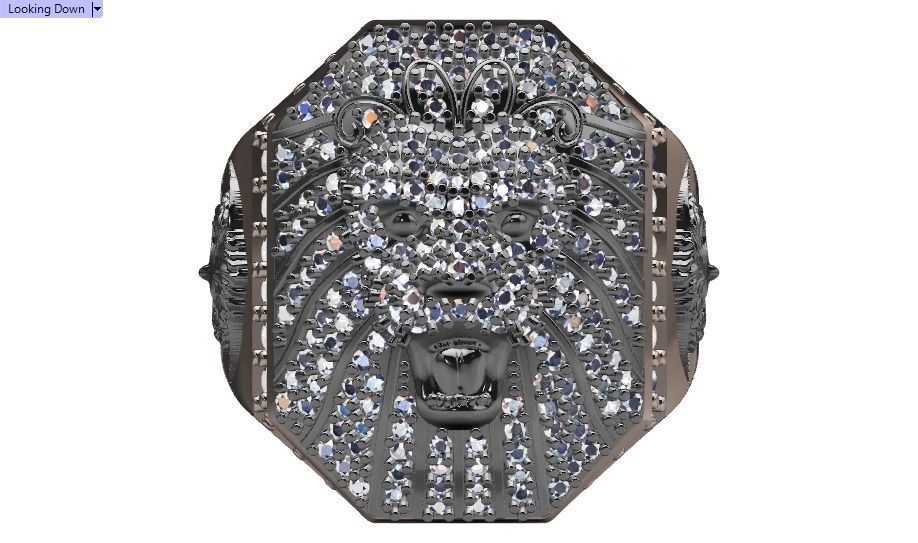 lion ring 3D print model_10