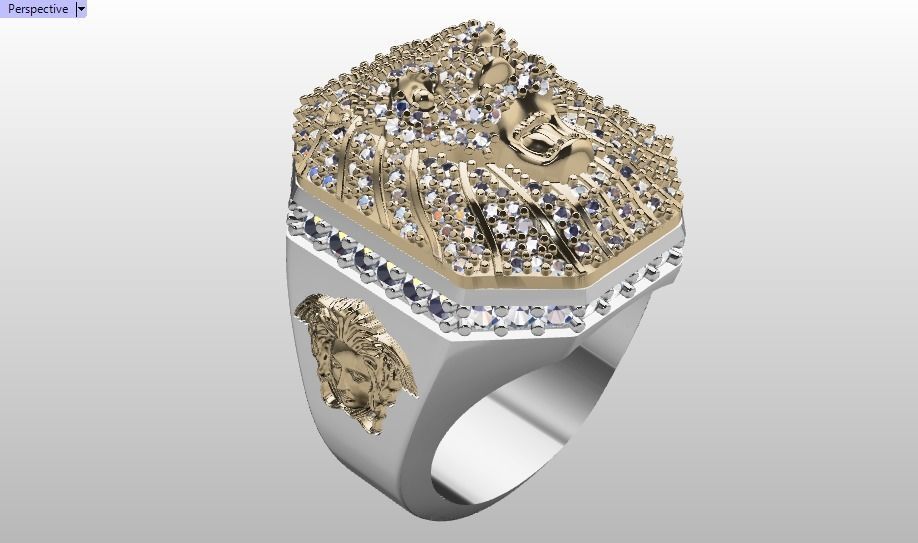 lion ring 3D print model_23