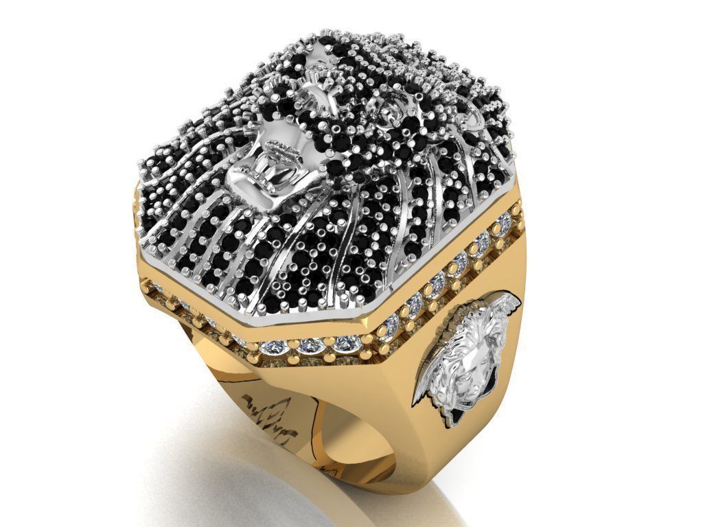 lion ring 3D print model_12