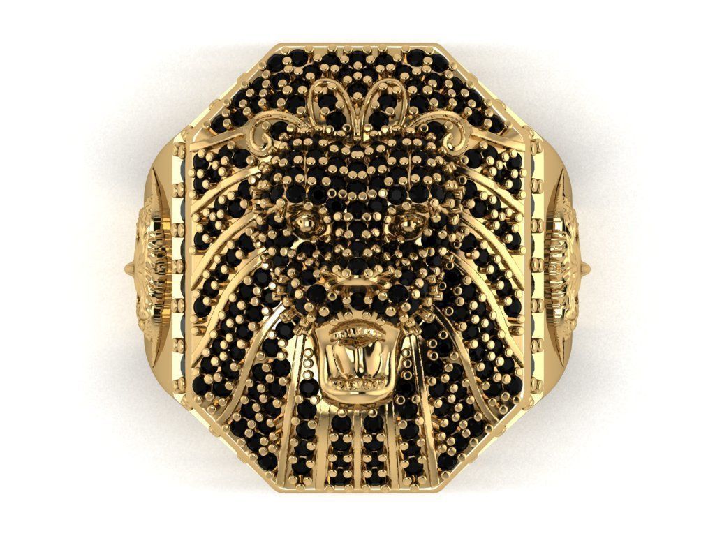 lion ring 3D print model_5