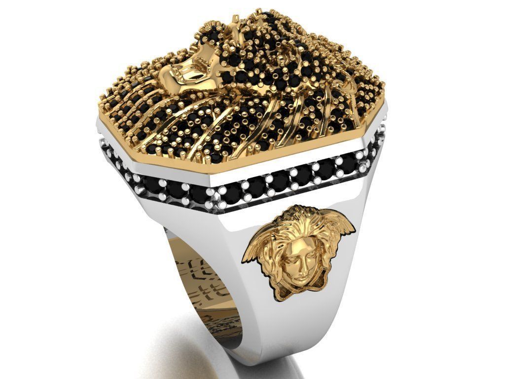 lion ring 3D print model_2