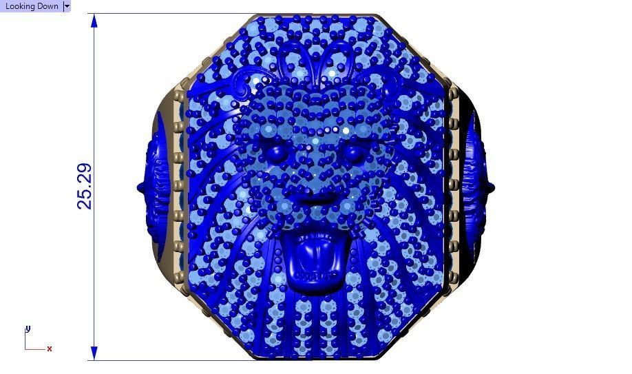 lion ring 3D print model_11