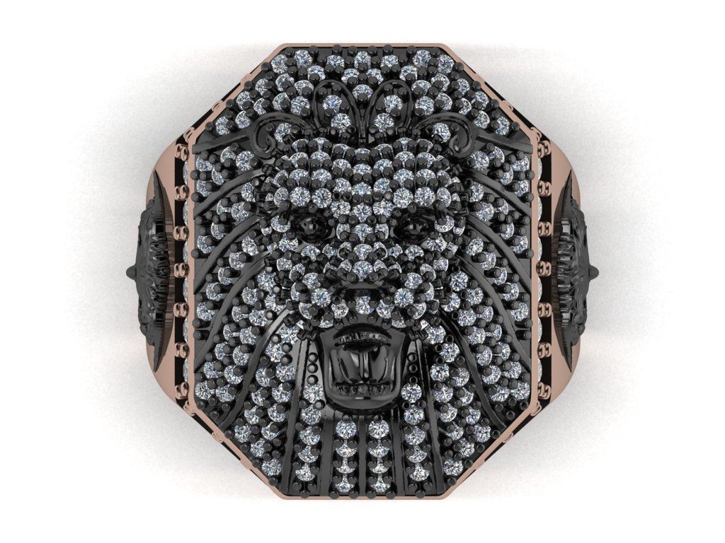 lion ring 3D print model_9