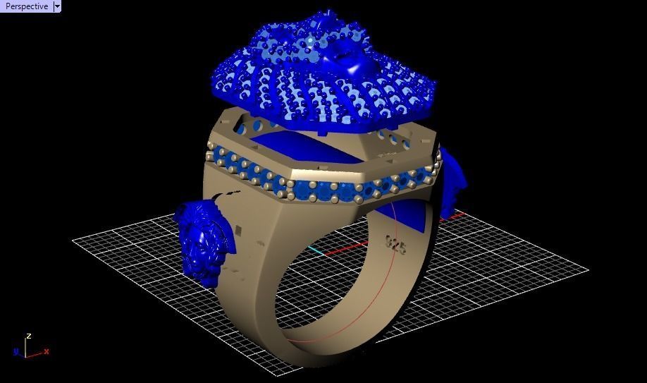 lion ring 3D print model_27