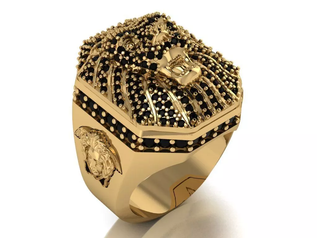 lion ring 3D print model_0