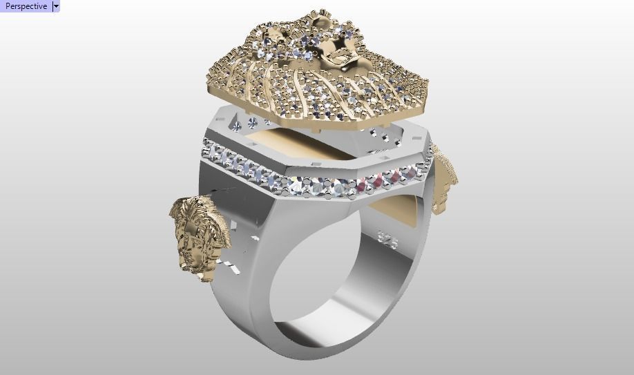 lion ring 3D print model_26
