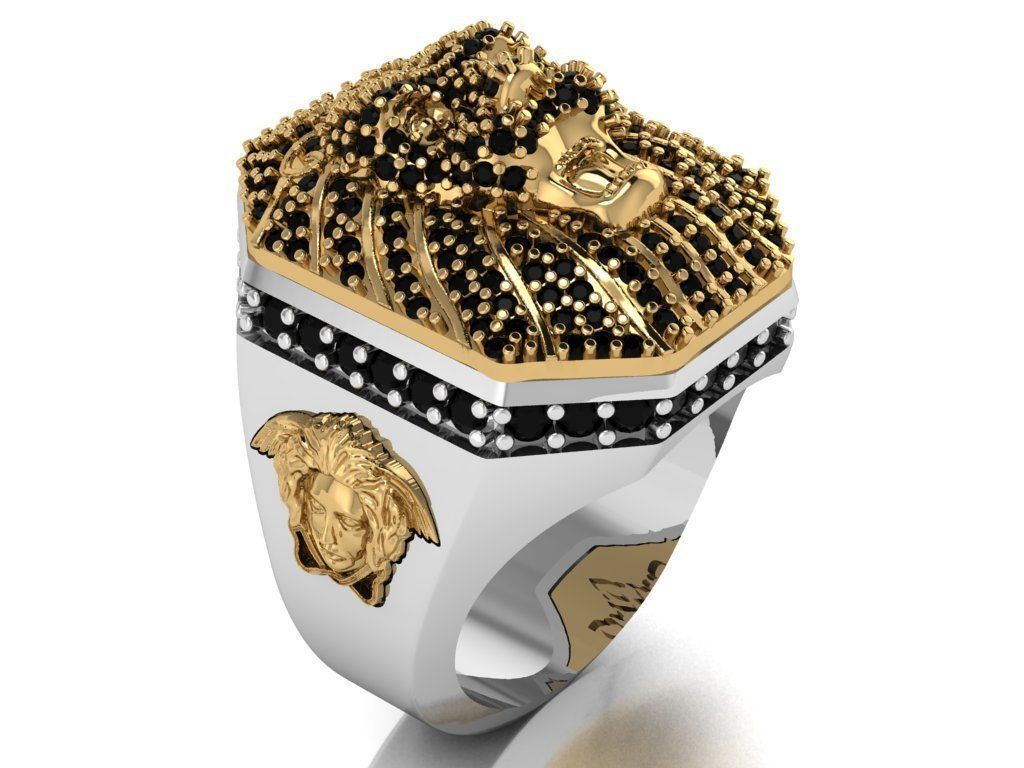 lion ring 3D print model_29