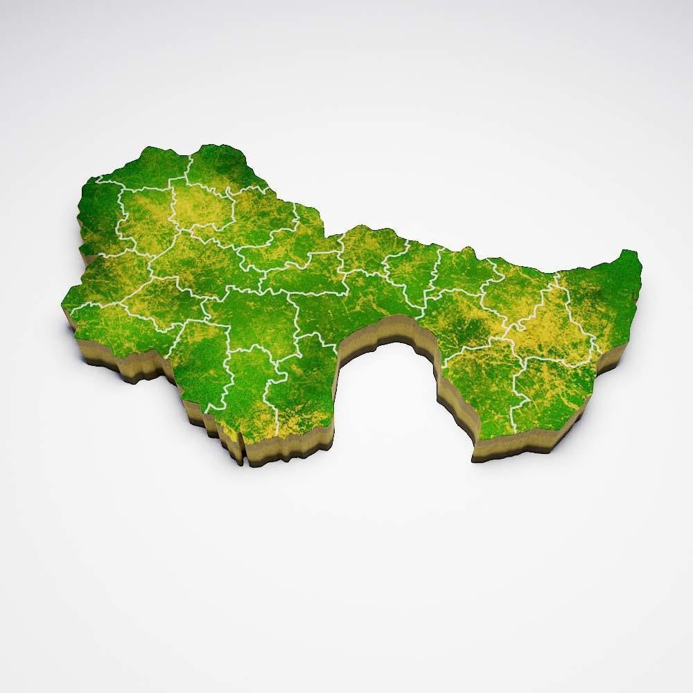 Latvia country map 3d model 3D model_1