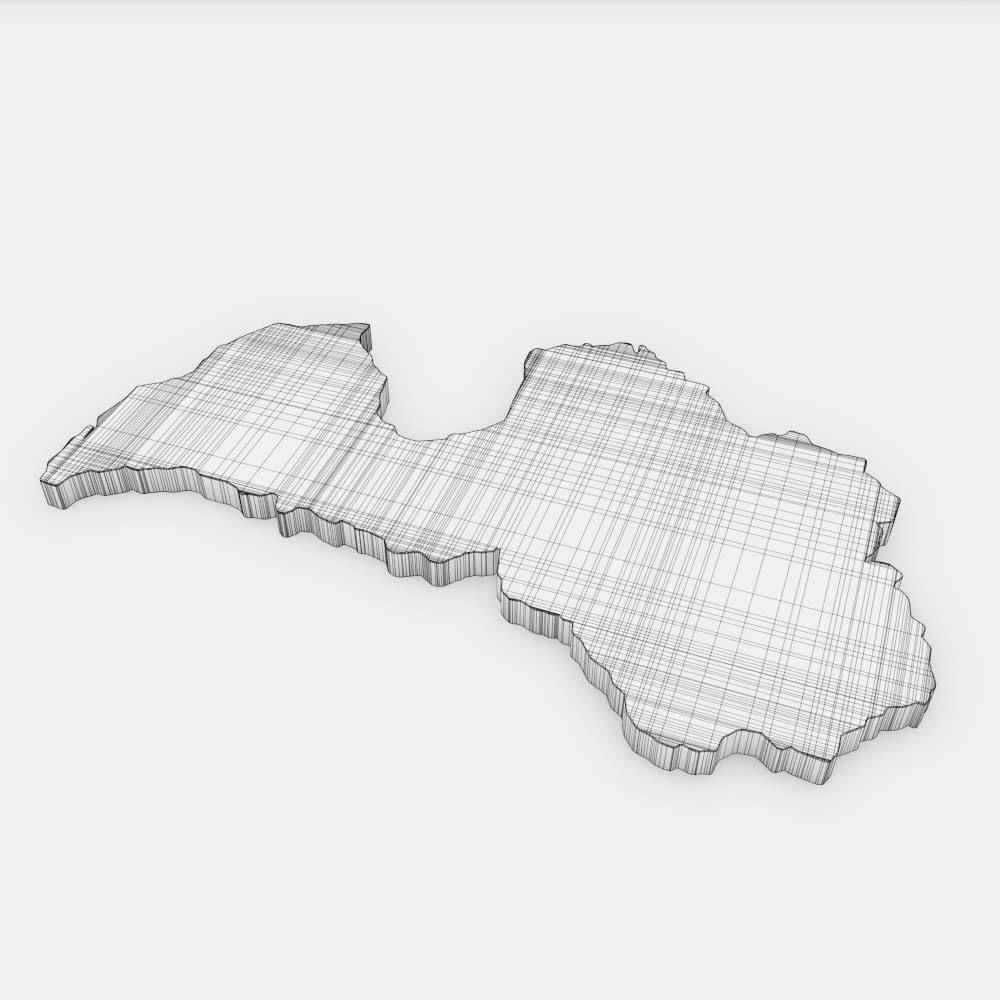 Latvia country map 3d model 3D model_4
