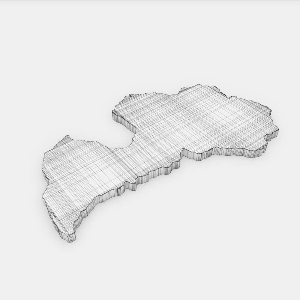 Latvia country map 3d model 3D model_5