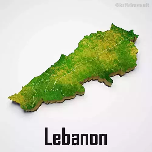 Lebanon country map 3d model