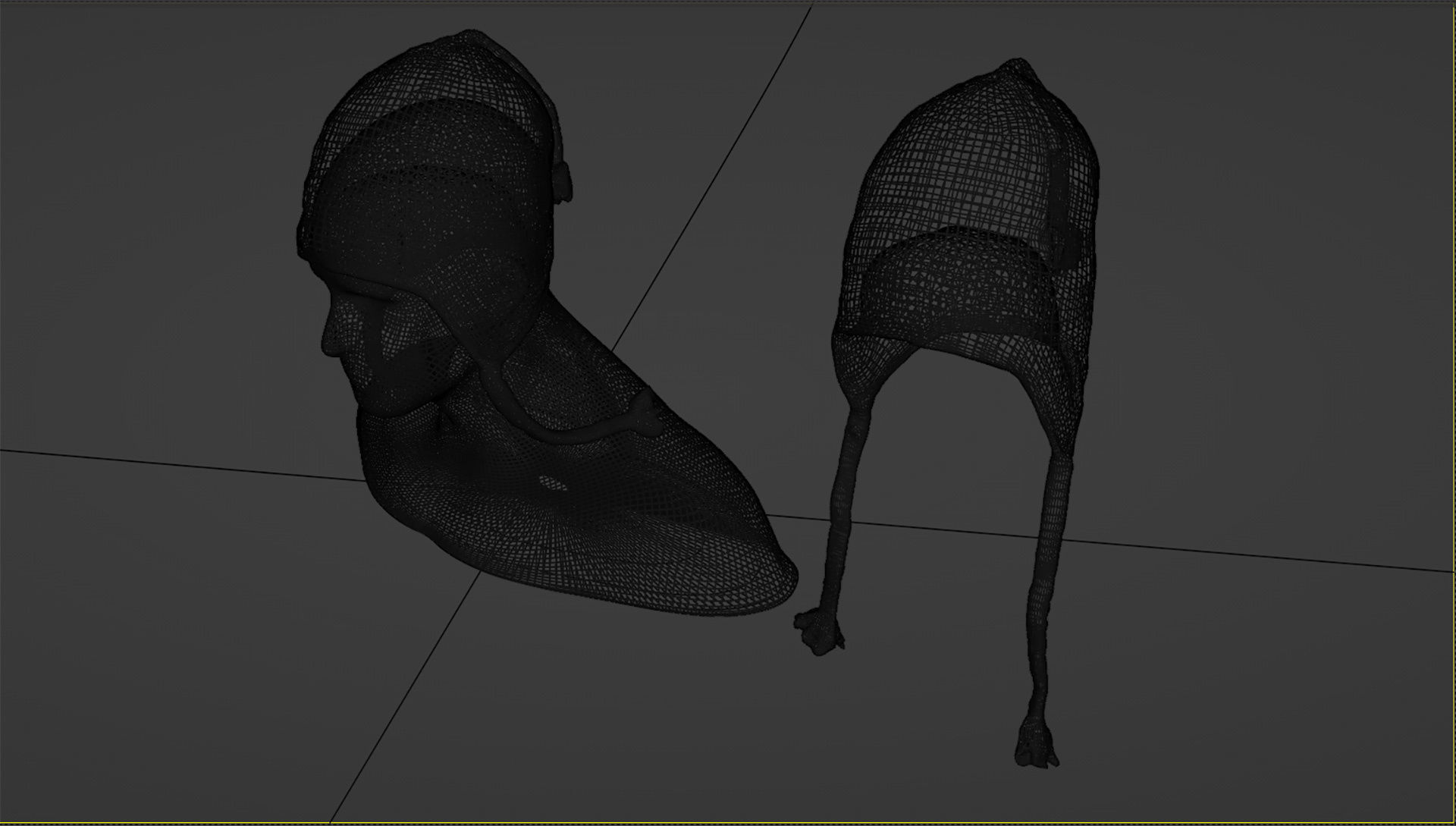 Woolen woven hat or knit cap with snowflake pattern 3D model_3