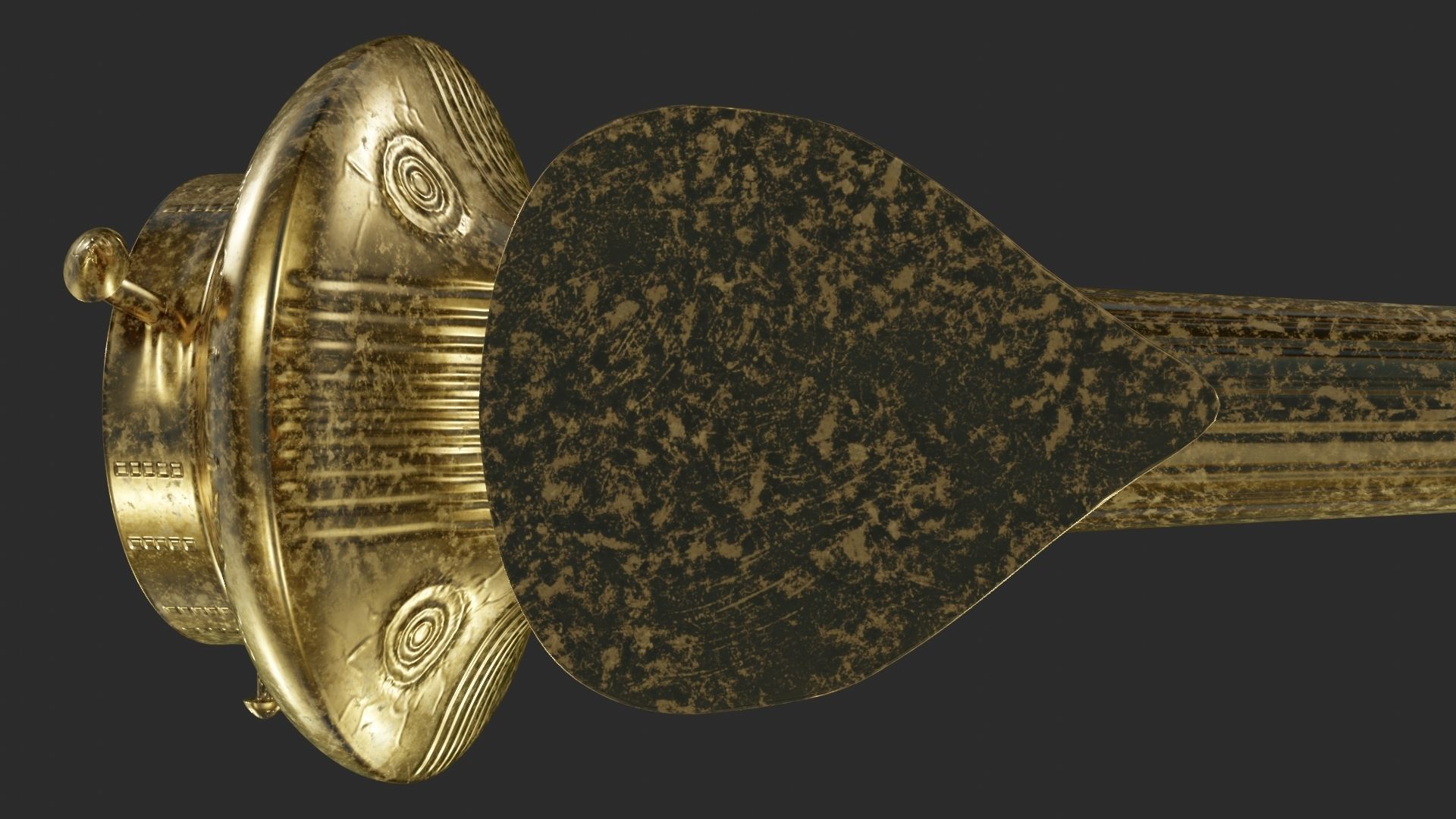 Medieval torch 3D model_6