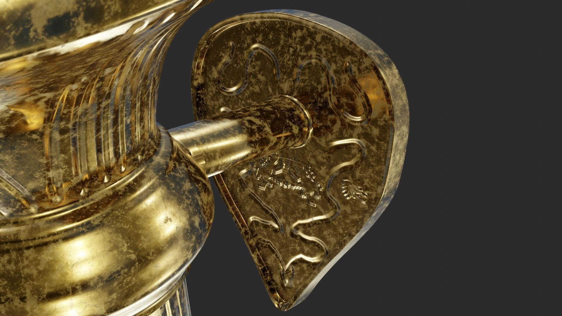 Medieval torch 3D model_3