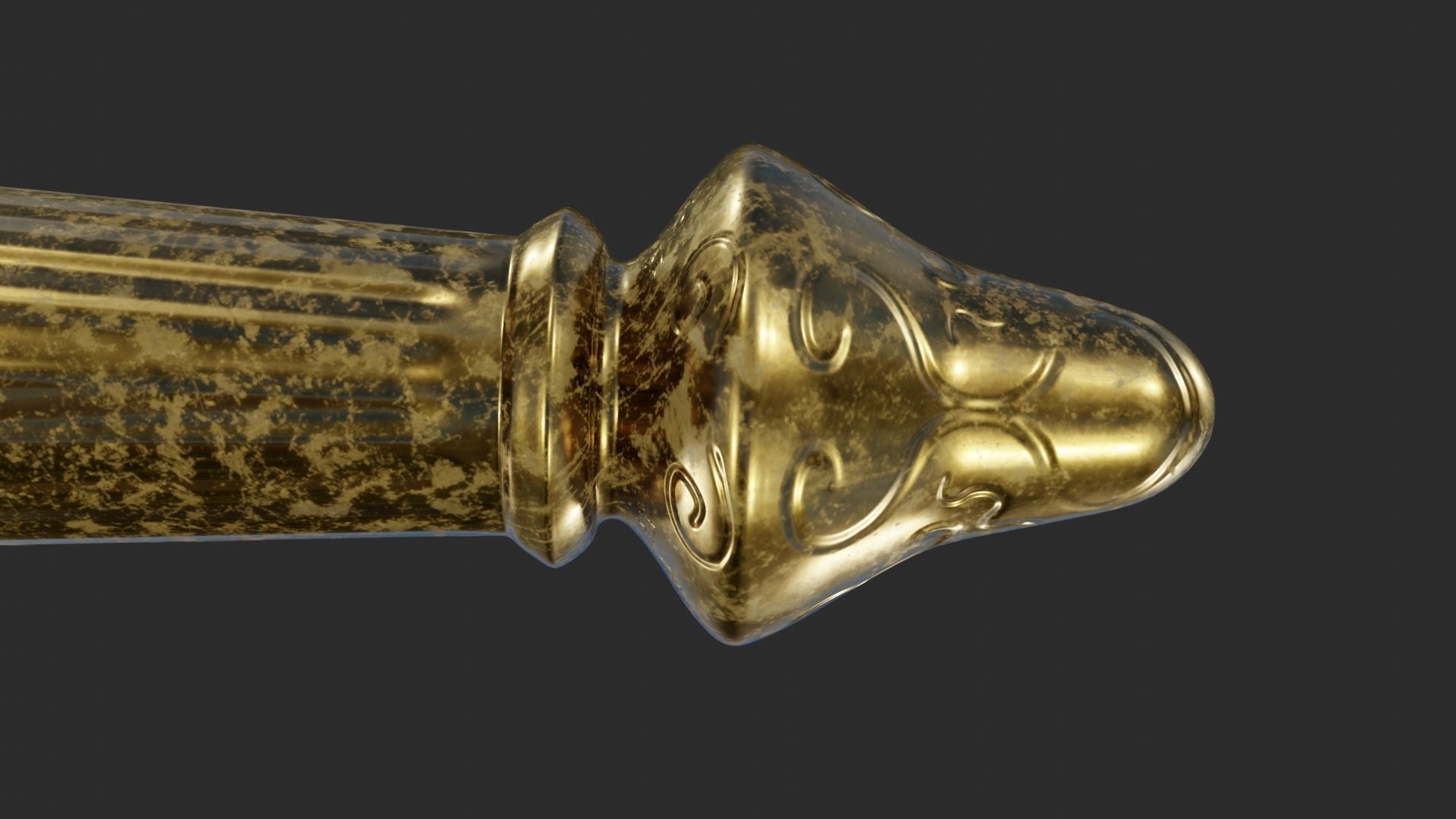 Medieval torch 3D model_4
