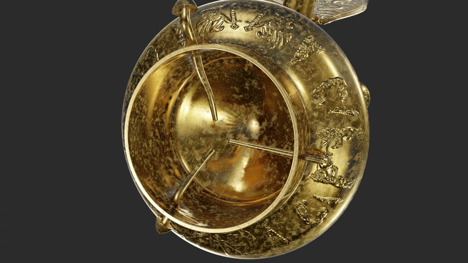 Medieval torch 3D model_5