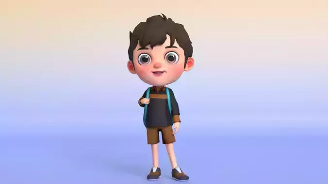 Cartoon Character School Kid 2