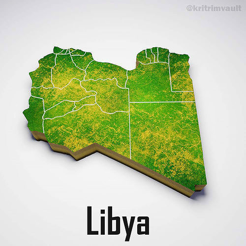 Libya country map 3d model 3D model