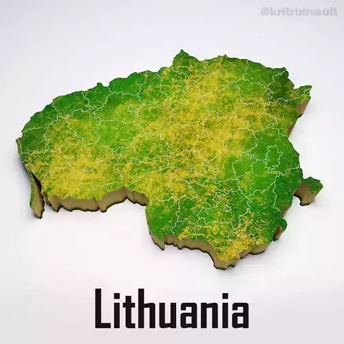 Lithuania country map 3d model