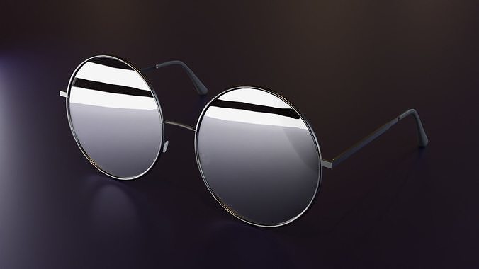 Circle Glasses - Villain Glasses Low-poly 3D model