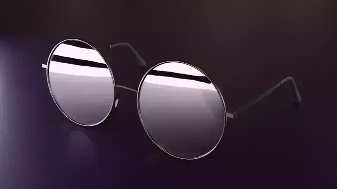 Circle Glasses - Villain Glasses Low-poly 3D model