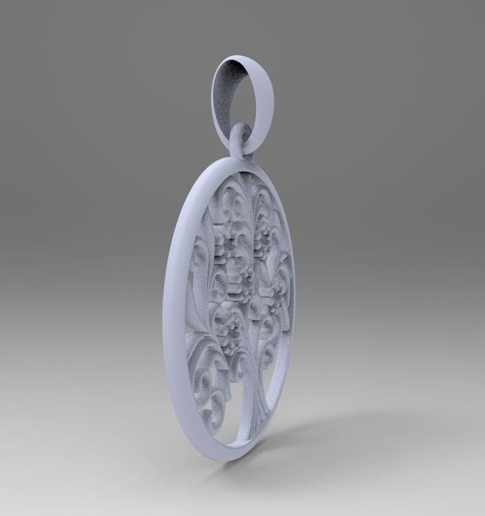 branching tree with gemstones 3D print model_4