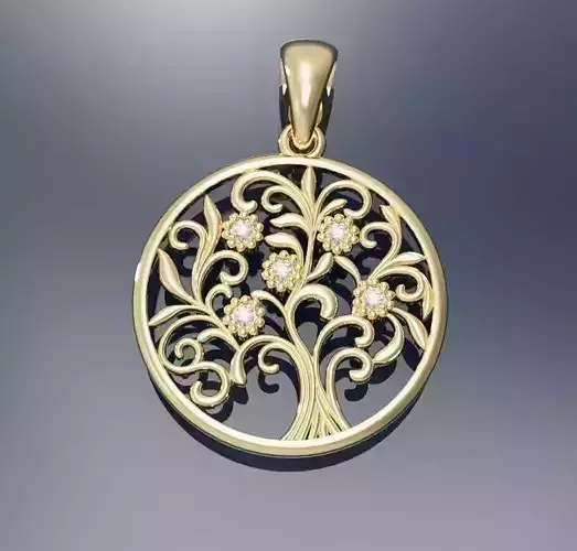 branching tree with gemstones