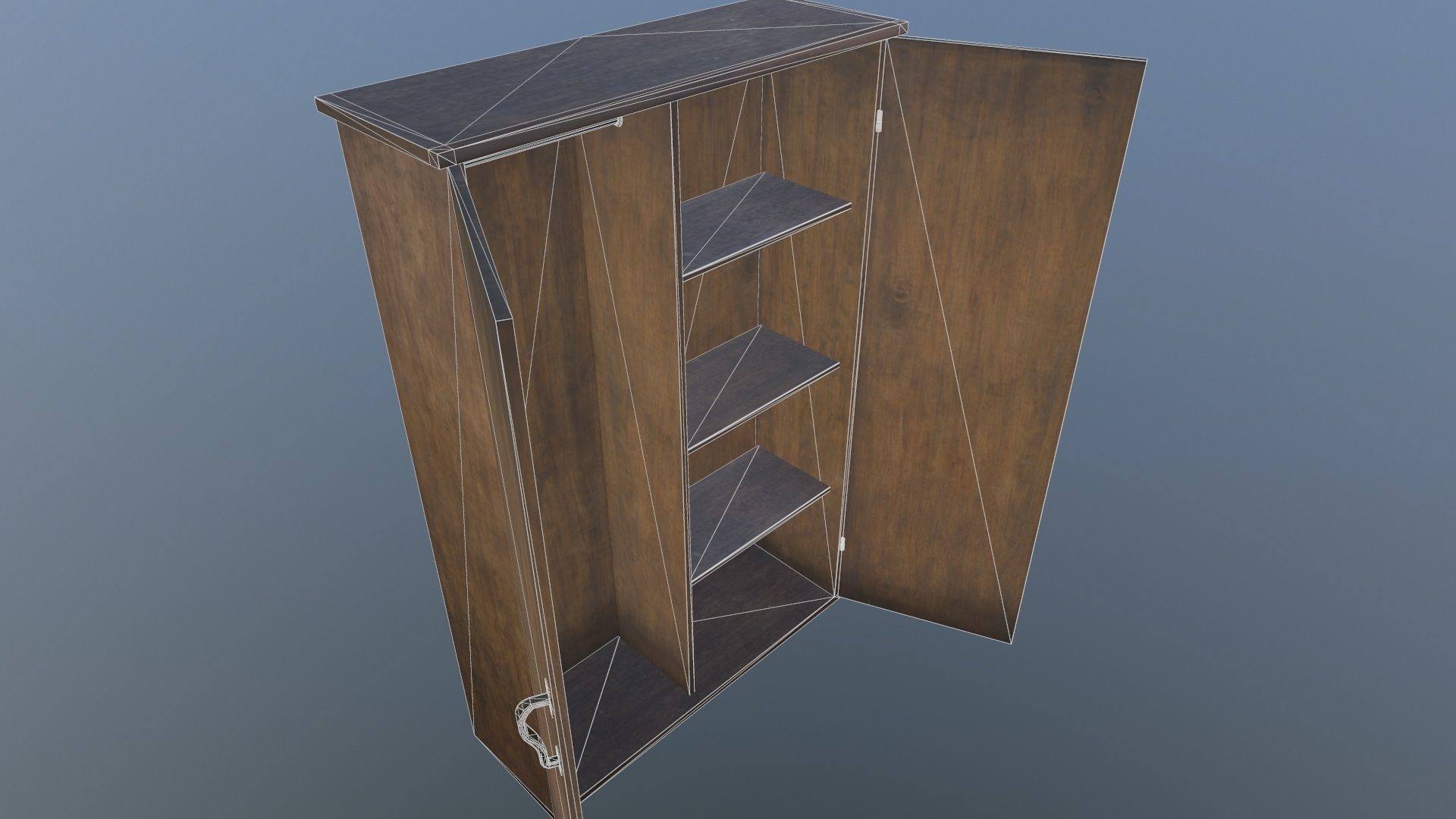 Wardrobe cabinet Low-poly 3D model_8