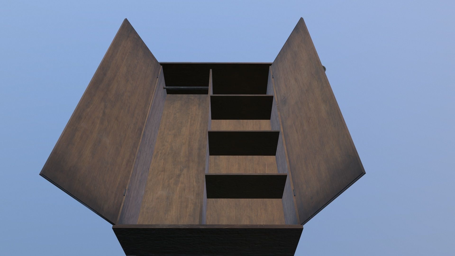 Wardrobe cabinet Low-poly 3D model_5