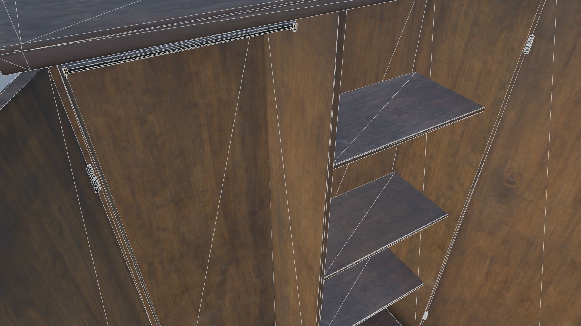 Wardrobe cabinet Low-poly 3D model_7