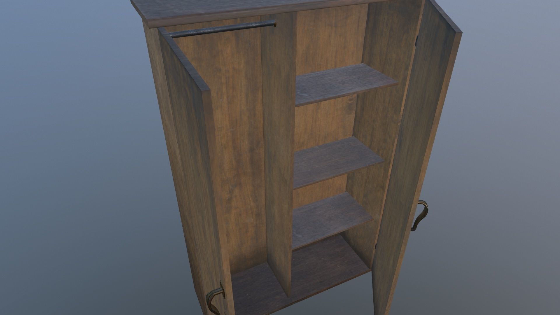 Wardrobe cabinet Low-poly 3D model_2