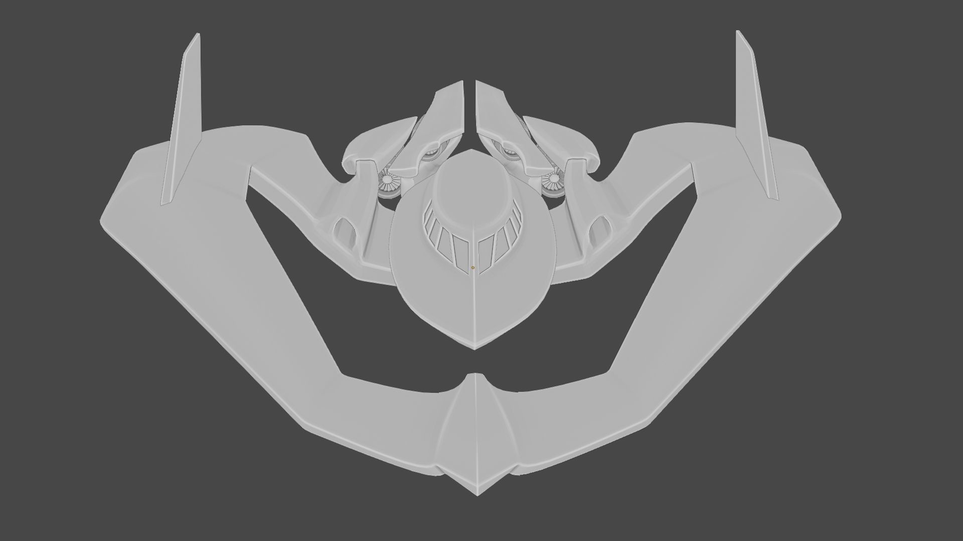 Batwing toy spaceship Low-poly 3D model_27