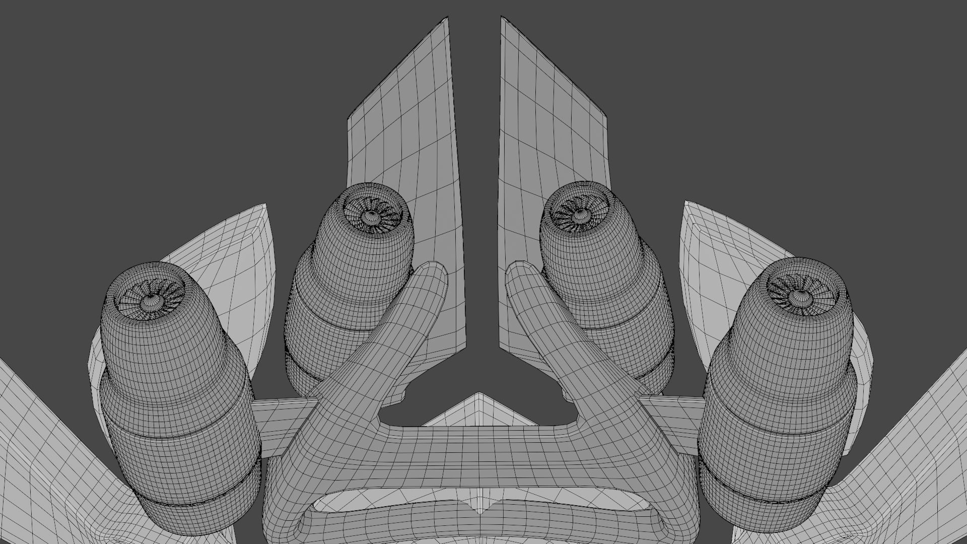 Batwing toy spaceship Low-poly 3D model_32