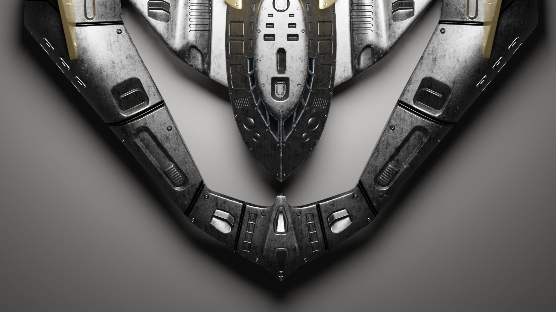 Batwing toy spaceship Low-poly 3D model_38