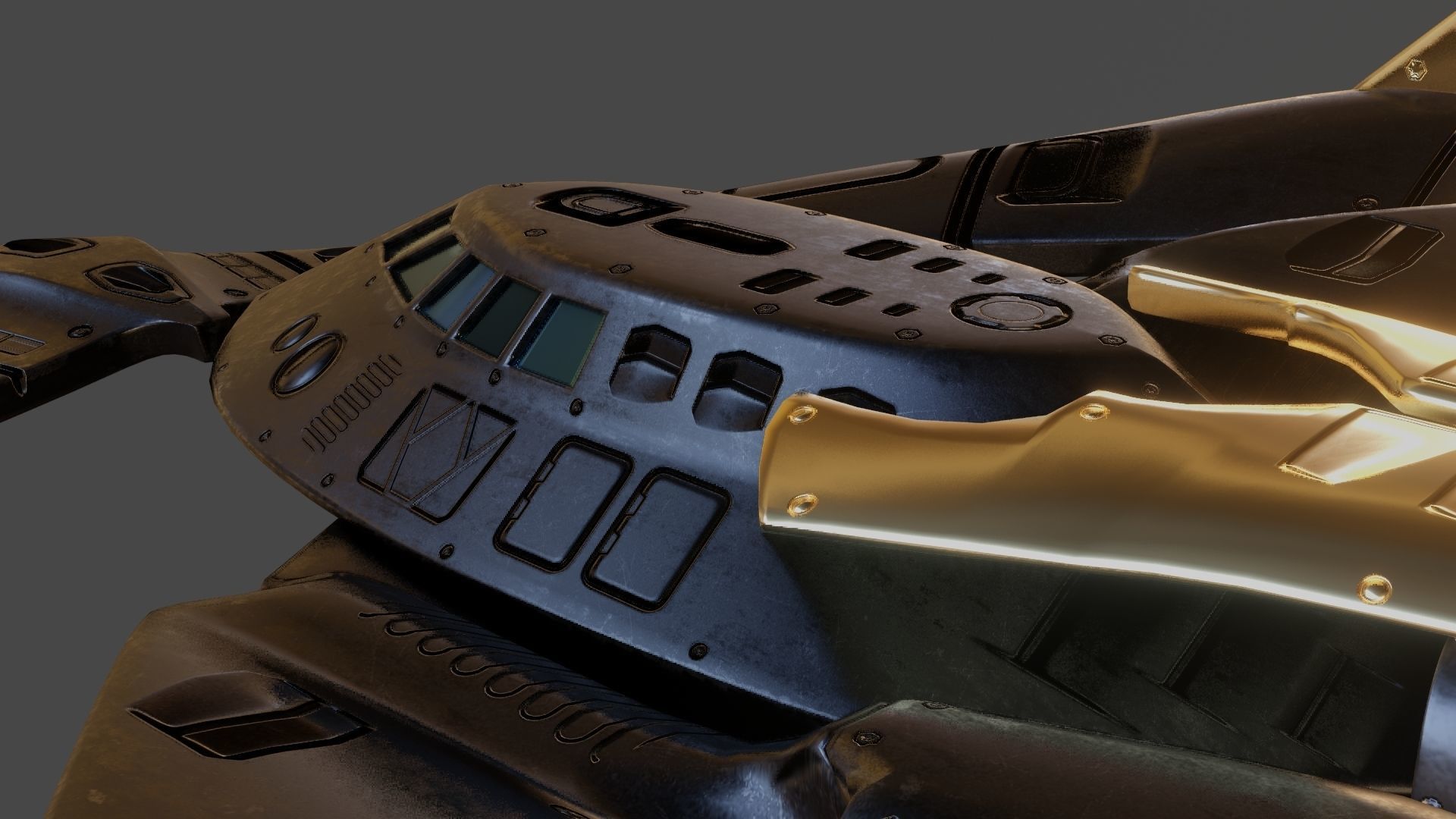 Batwing toy spaceship Low-poly 3D model_20