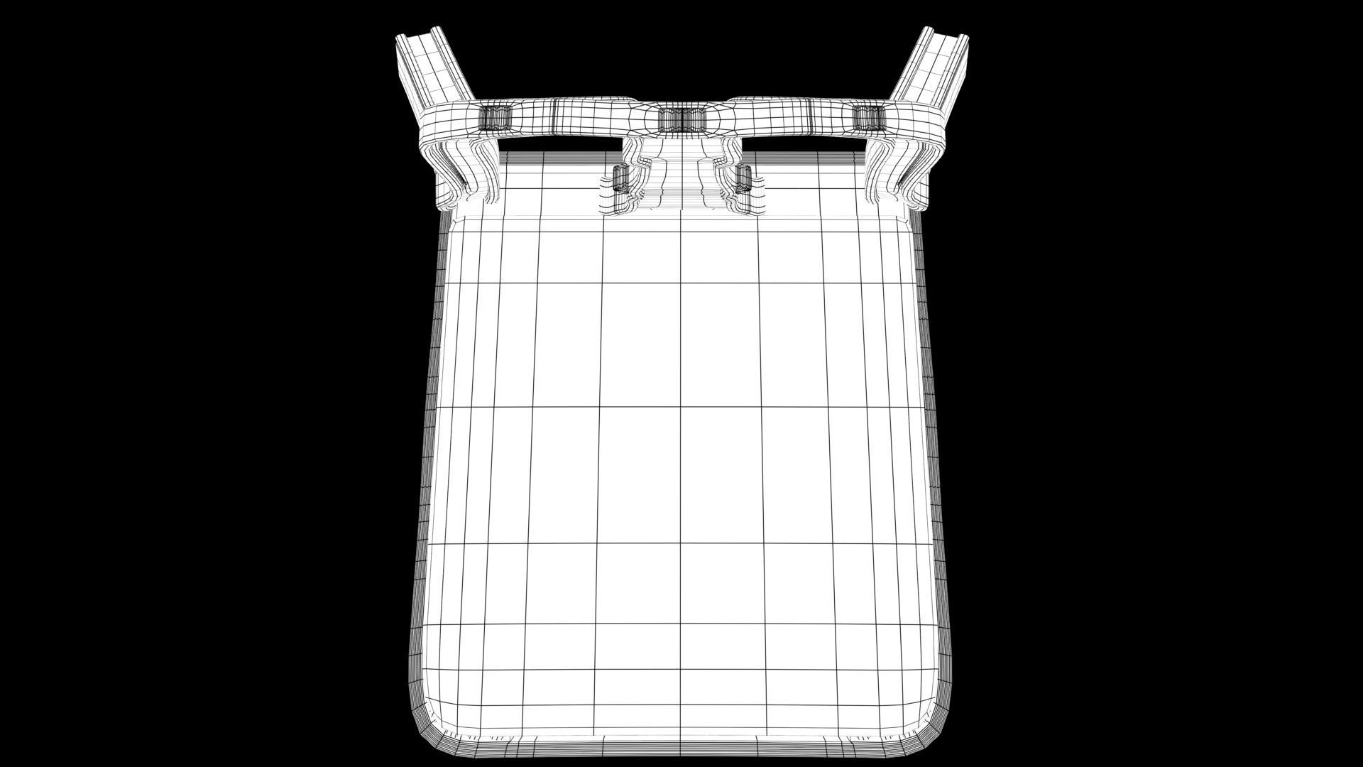 chair wooden with fabric 3D model_9