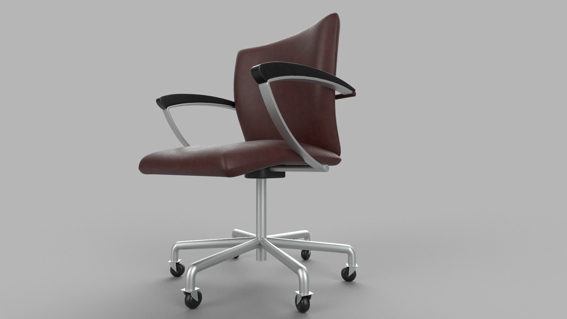 chair office on casters 3D model_1