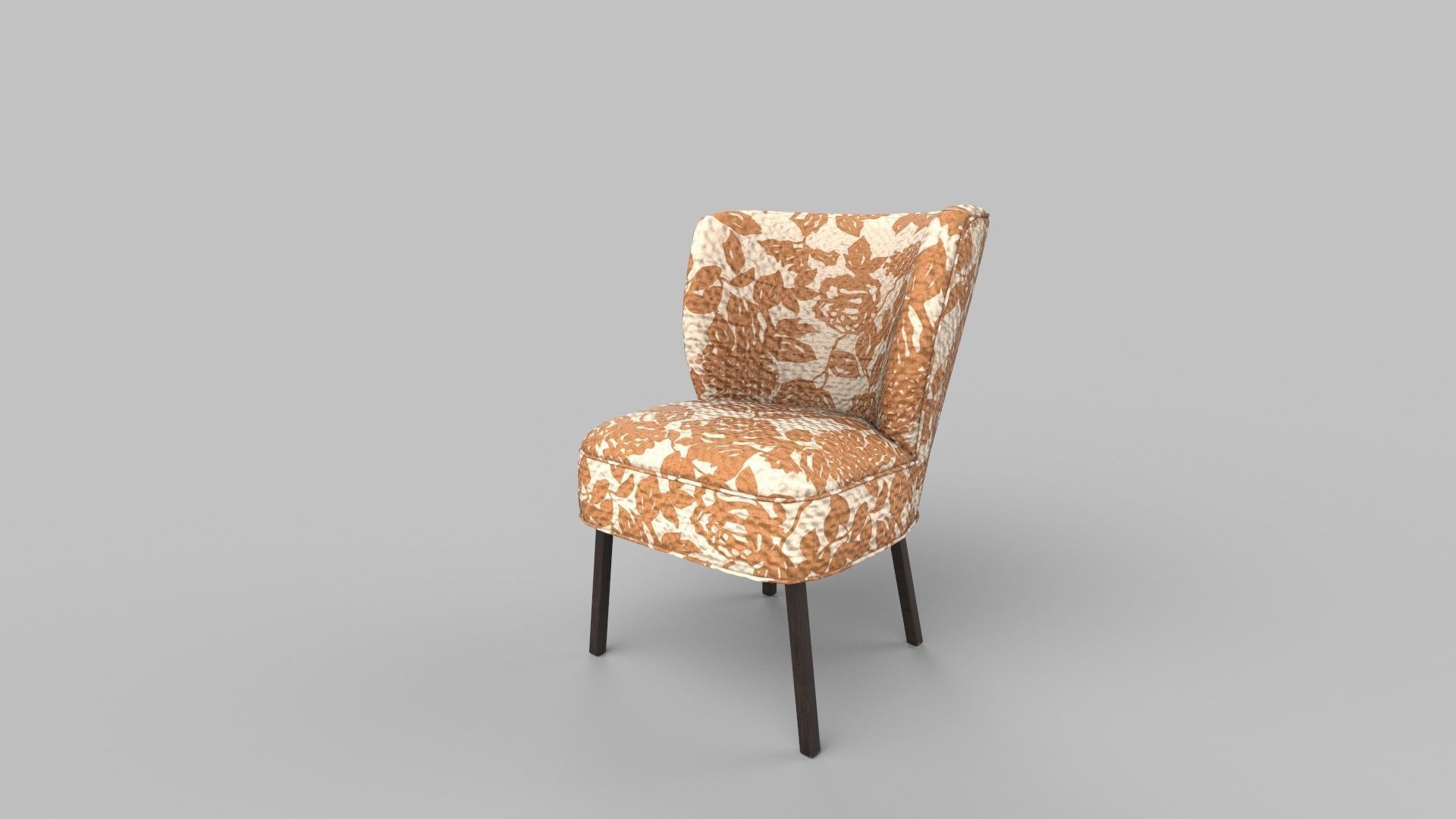 chair with floral pattern 3D model_1
