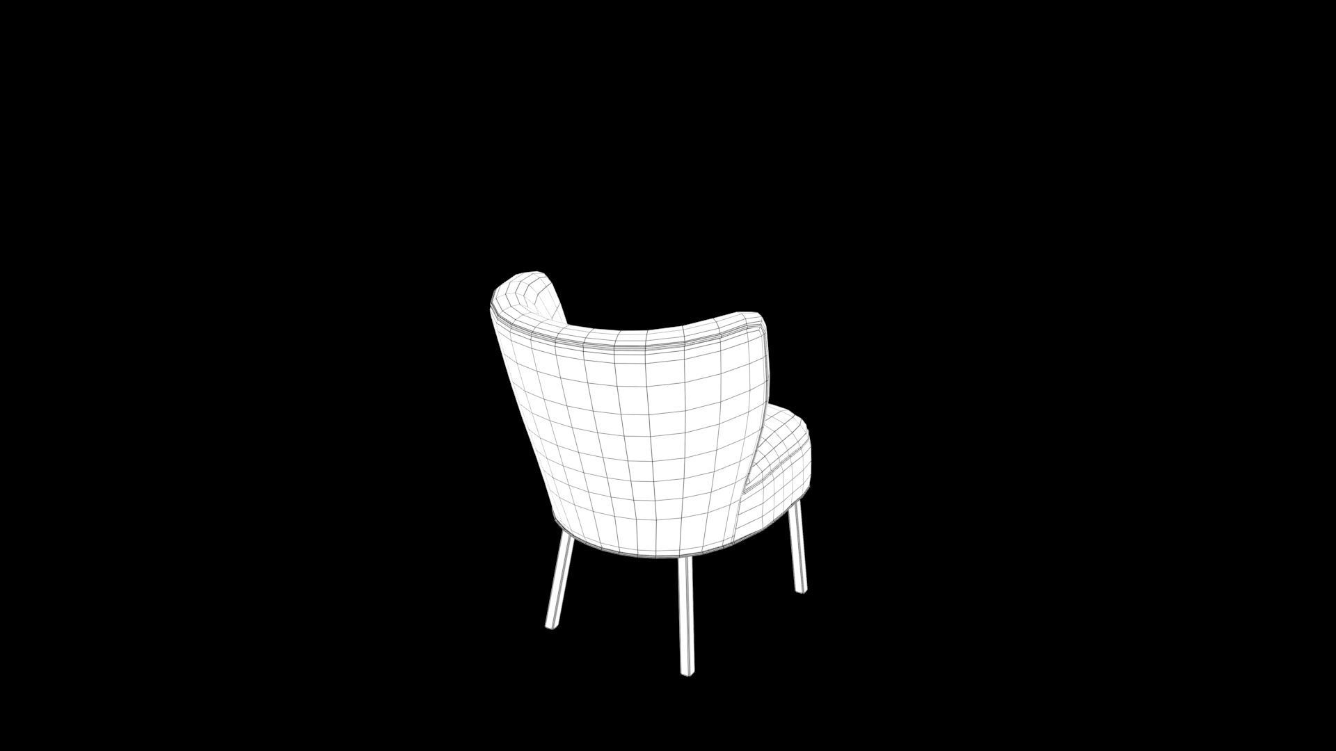 chair with floral pattern 3D model_8