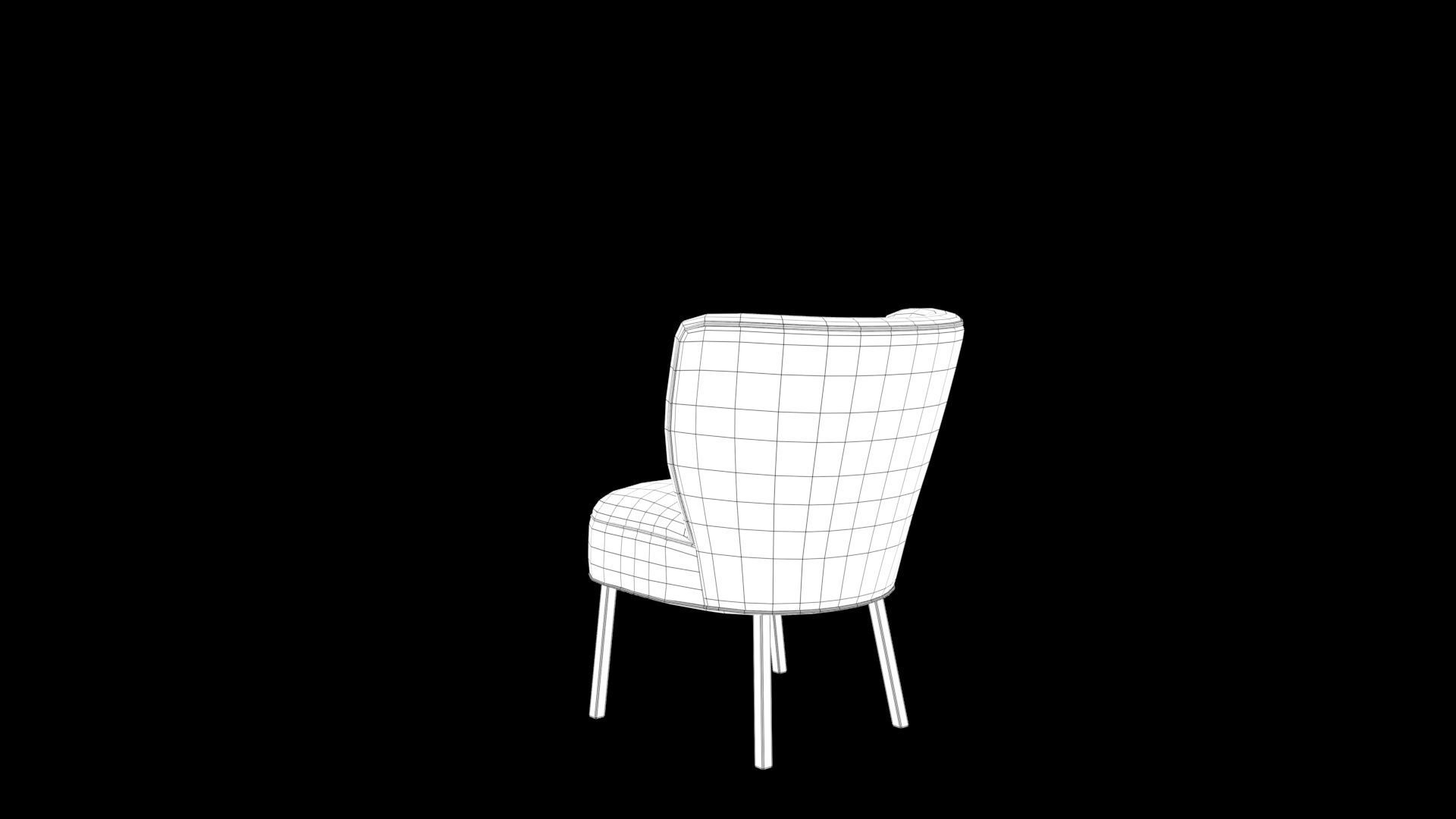 chair with floral pattern 3D model_9
