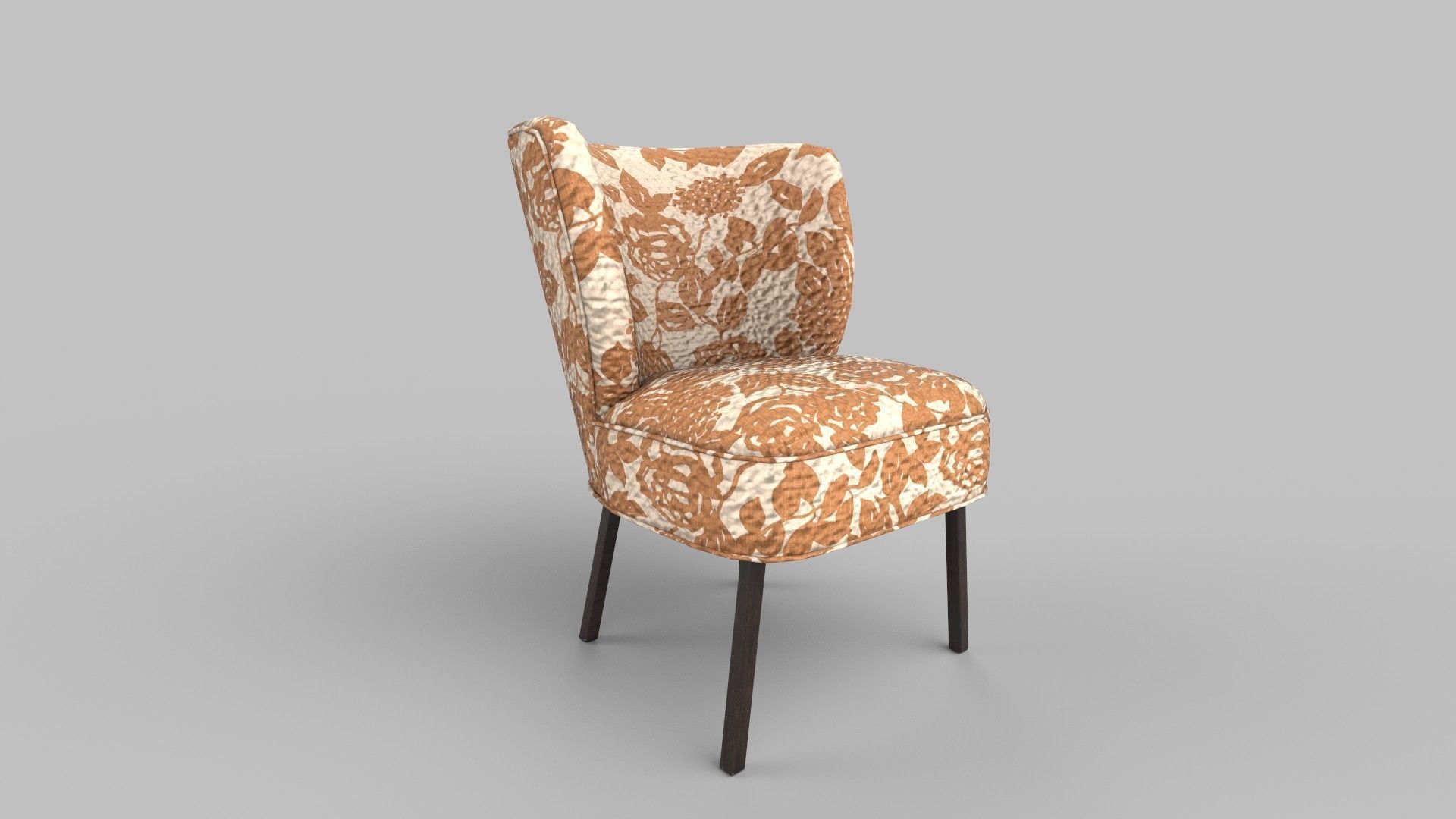 chair with floral pattern 3D model_2