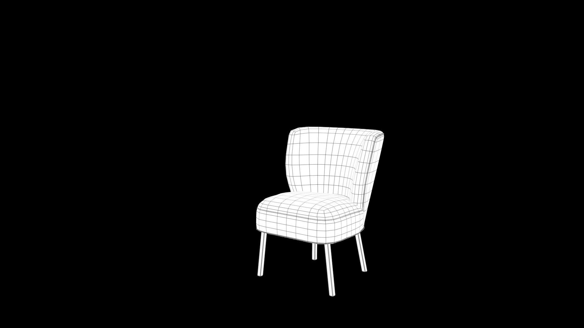 chair with floral pattern 3D model_6