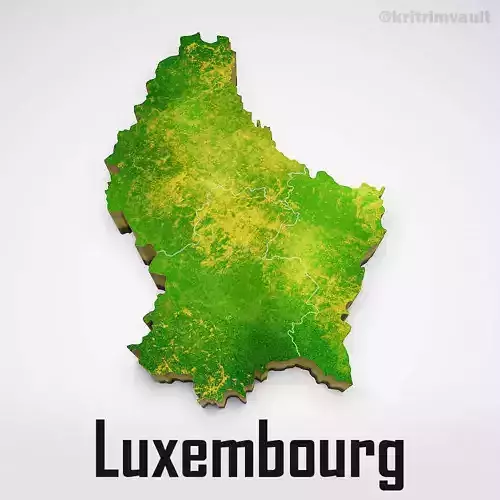 Luxembourg country map 3d model