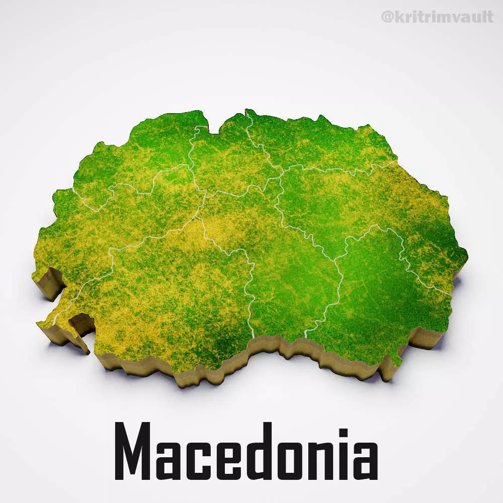 Macedonia country map 3d model 3D model_0