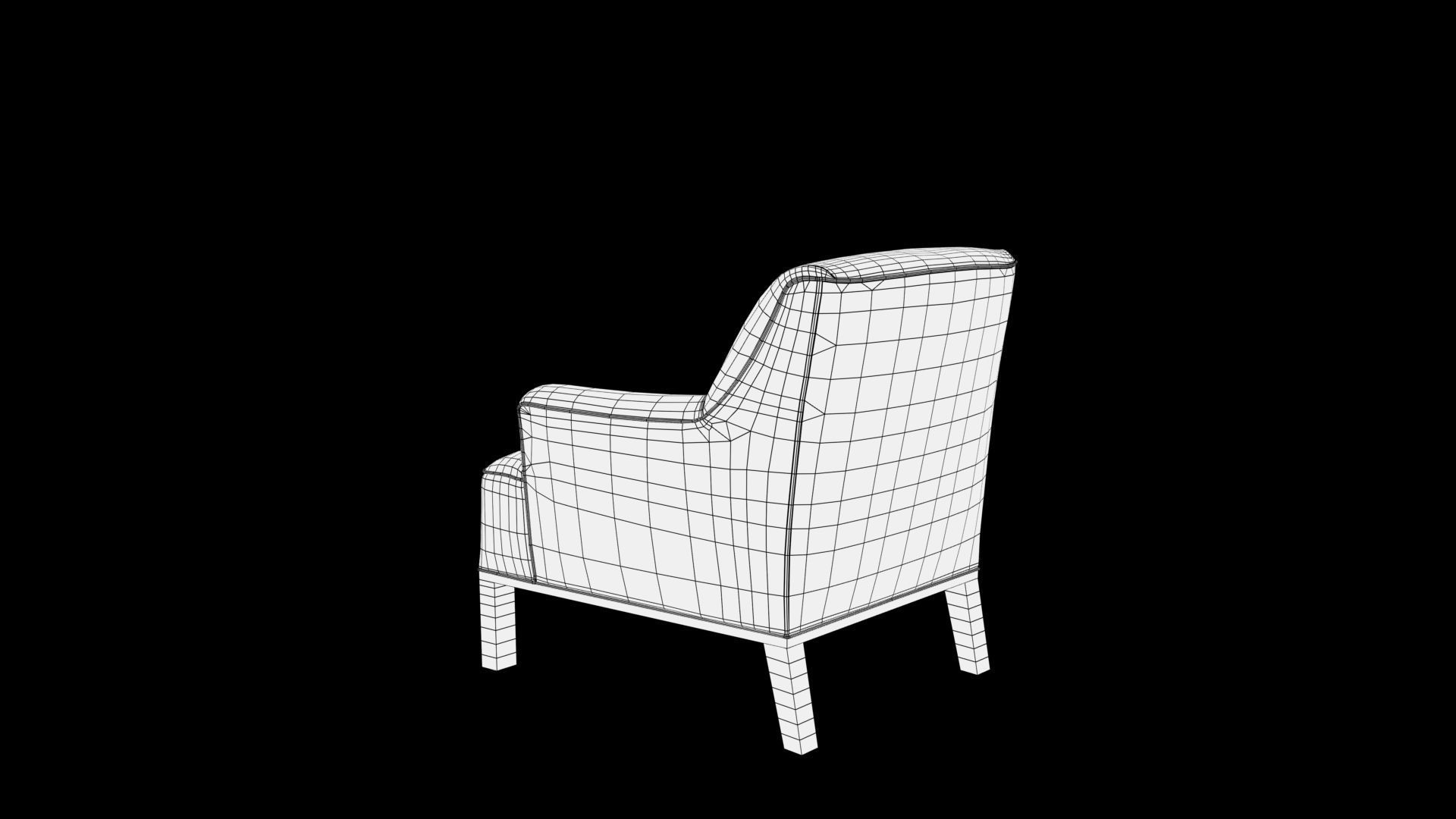 chair with floral pattern 3D model_9