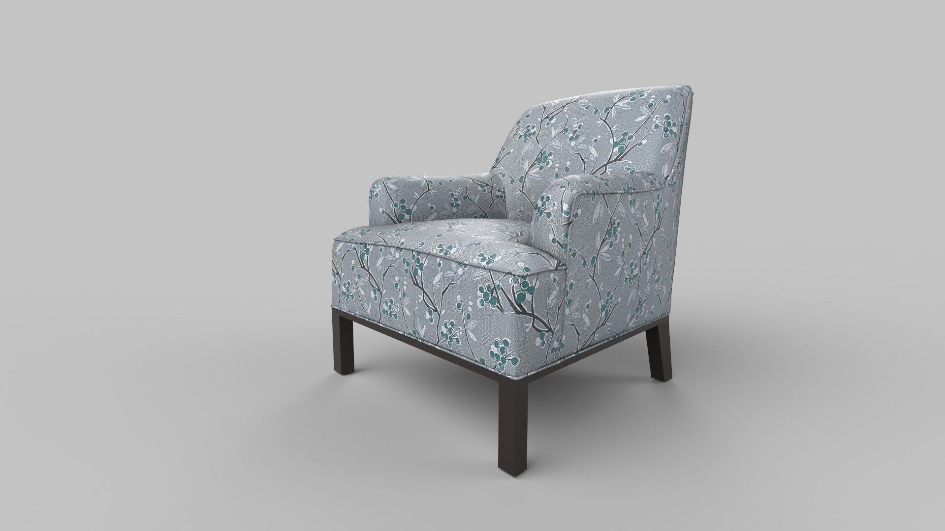 chair with floral pattern 3D model_1