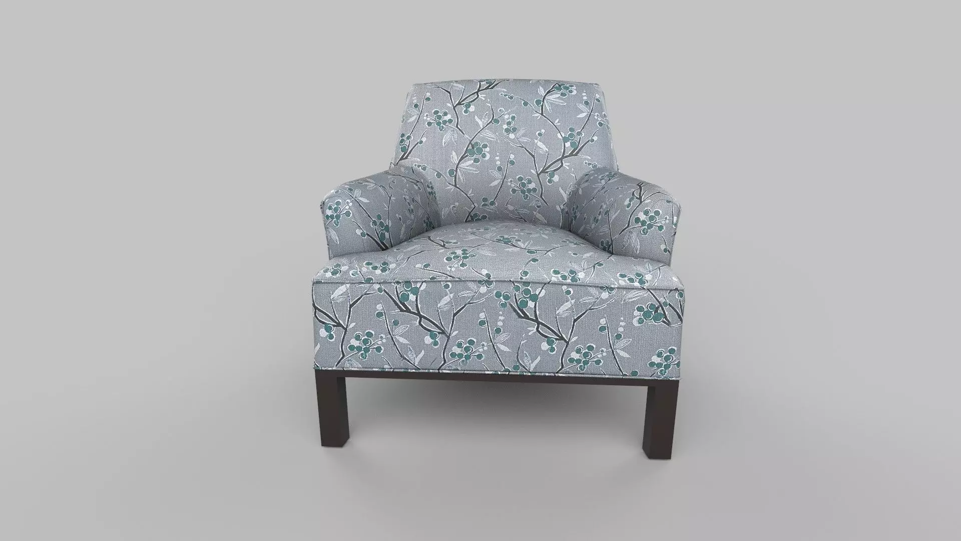 chair with floral pattern 3D model_0