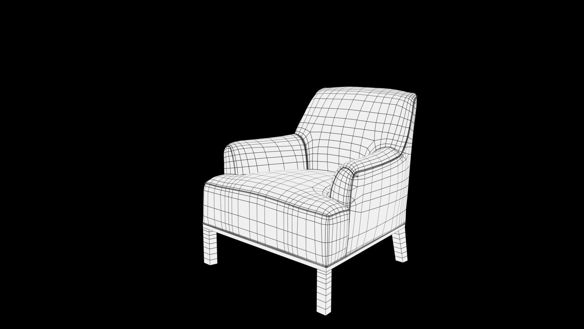 chair with floral pattern 3D model_6